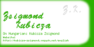 zsigmond kubicza business card